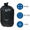 image:imageGenuine Joe GJO01535 Heavy Duty LowDensity Puncture Resistant Can Liner 60 gallon Capacity 56 Length x 39 Width x 150 mil Thickness Black Box of 50