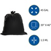 image:imageGenuine Joe Low Density HeavyDuty Can Liners 39 x 46 45 gal Capacity 150 mil Black 50 Count1 Count Pack of 150