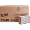 image:imageGenuine Joe 21040 Multifold 1Ply Towels 250 SheetsPack  16 PacksCarton Natural