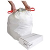 image:imageGenuine Joe GJO01229 Expandable Drawstring Trash Can Liner 13 Gallon Capacity 2512 Width x 24 Height x 09 mil Thickness White Box of 60