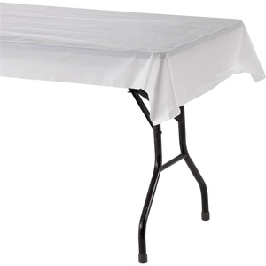 image:imageGenuine Joe BanquetSize White Plastic Tablecover 300 x 40 Pack of 6