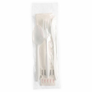 image:imageGenuine Joe Cutlery Utensil Kit with NapkinSaltPepper Individually Wrapped MediumWeight White 250 Count