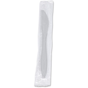 image:imageGenuine Joe Disposable Plastic Knife Individually Wrapped MediumWeight White 1000 Count