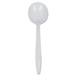 image:imageGenuine Joe Disposable Plastic Soup Spoon Bulk Packed MediumWeight White 1000 Count