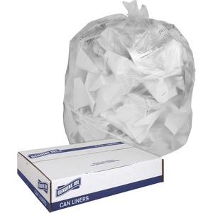 image:imageGenuine Joe GJO01532 Heavy Duty LowDensity Puncture Resistant Trash Bag 30 Gallon Capacity 150 mil Thickness Black Box of 100Clear