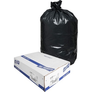 image:imageGenuine Joe GJO01533 Heavy Duty LowDensity Puncture Resistant Trash Bag 33 Gallon Capacity 150 mil Thickness Black Box of 100