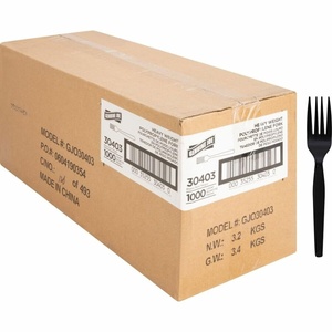 image:imageGenuine Joe Heavy Weight Plastic Fork Black 1000 Count