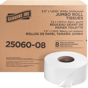 image:imageGenuine Joe Jumbo Roll Bath Tissue 2Ply 33 x 700 White 12 Count35 x 1000 Pack of 8