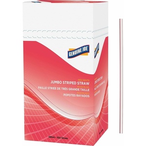 image:imageGenuine Joe Jumbo Striped Straws Pack of 500