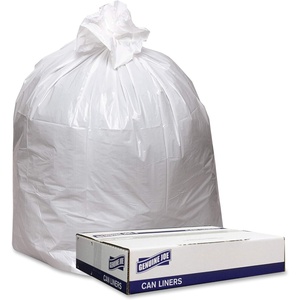 image:imageGenuine Joe Low Density Can Liner 33 gallon Capacity 33 x 39 x 09 mil 23 Microns White 100 Count