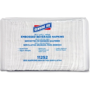 image:imageGenuine Joe Quadfold Square Beverage Napkins Pack of 8 500 per Pack