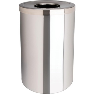 image:imageGenuine Joe Round Indoor Waste Receptacle 30 gal Capacity 315 x 20 Diameter Stainless Steel