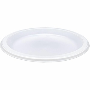 image:imageGenuine Joe Round Plastic Black Plates 9 Pack of 125White