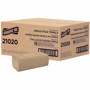 image:imageGenuine Joe Singlefold Paper Towels 1025 x 91 1Ply Kraft 250Pack 16 Count