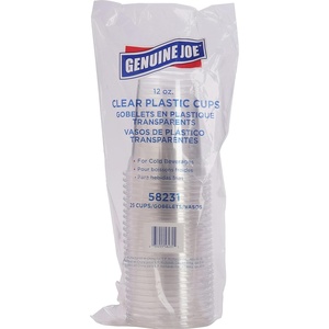 image:imageGenuine Joe Clear Plastic Cup 12oz For Cold Beverages 25Sleeve 20 Count