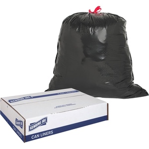 image:imageGenuine Joe GJO01230 Expandable Drawstring Trash Can Liner 30 Gallon Capacity 32 Width x 30 Height x 105 mil Thickness Black Box of 42