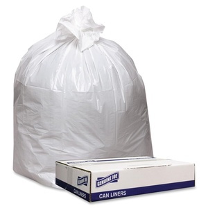 image:imageGenuine Joe Low Density White Can Liners 45 gal Capacity 40 Width x 46 Length x 090 mil 23 Micron Thickness White 100 Count
