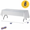 image:imageGenuine Joe Plastic Table Cover 54 x 108 White 6 Count